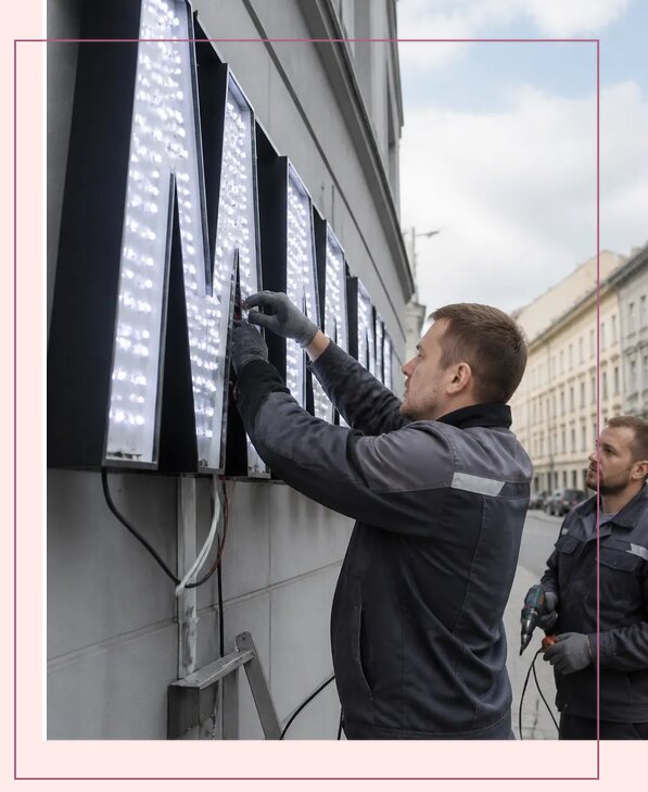 Изготовление и монтаж светодиодных LED вывесок в Воскресенске