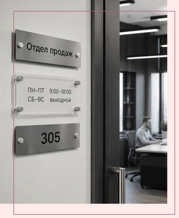 Офисные таблички на дверь в Воскресенске по цене от 5066 р. | Аванза-Вск